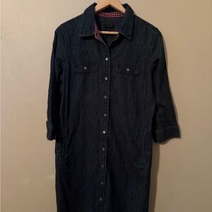 Talbots Denim Shirt with Plaid Accents